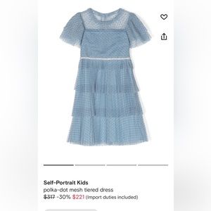 Self portrait girls dress